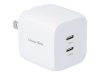 VisionTek 35W GaN II Power Adapter with 2 Output Connectors – White