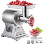 VEVOR Commercial Meat Grinder,550LB/h 1100W Electric Sausage Stuffer, 220 RPM Heavy Duty Stainless Steel Industrial Meat Mincer w/2 Blades, Grinding Plates & Stuffing Tubes