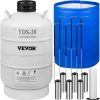 VEVOR 20L Liquid Nitrogen Tank Aluminum Alloy Liquid Nitrogen Dewar Static Cryogenic Container Liquid Nitrogen Container with 6 Canisters and Carry Bag