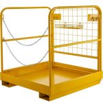 VEVOR Forklift Man Basket 36″x36″ for 1 or 2 People, Forklift Safety Cage 1102 Lbs, Foldable for Changing Lights, Painting, Roof Repair, Tree Service