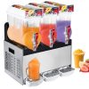 VEVOR Commercial Slushy Machine, 15L x 3 Tank Frozen Drink Machine, 110V, 1800W Commercial Margarita Machine Stainless Steel, Suitable for Supermarkets, Cafes, Restaurants, Snack Bar