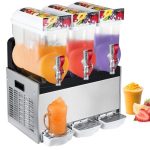 VEVOR Commercial Slushy Machine, 15L x 3 Tank Frozen Drink Machine, 110V, 1800W Commercial Margarita Machine Stainless Steel, Suitable for Supermarkets, Cafes, Restaurants, Snack Bar