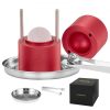 VEVOR Ice Ball Press, 2.4″ Ice Ball Maker, Aircraft Al Alloy Ice Ball Press Kit for 60mm Ice Sphere, Ice Press with Tong and Drip Tray, for Whiskey, Cocktail, Bourbon, Scot on Party & Holiday, Red
