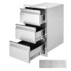 VEVOR Outdoor Kitchen Drawers 14.7″ W x 25.4″ H x 18.7″ D, Box Frame Style Flush Mount BBQ Drawers with Stainless Steel Handle, BBQ Island Drawers for Outdoor Kitchens or Patio Grill Station