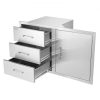 VEVOR Outdoor Kitchen Door Drawer Combo 38.1”W x 22.6”H x 20.8”D, BBQ Access Door/Triple Drawers Combo with Stainless Steel Handles, Perfect for BBQ Island Patio Grill Station
