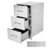 VEVOR Outdoor Kitchen Drawers 16″ W x 28.5″ H x 20.5″ D, Flush Mount Triple Access BBQ Drawers Stainless Steel with Handle, BBQ Island Drawers for Outdoor Kitchens or Patio Grill Station