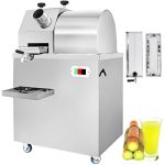 VEVOR Sugarcane Press Electric 3 Rollers 304 Stainless Steel Rollers 660lb/h Output Sugar Cane Press for Commercial Use