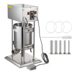 VEVOR Electric Sausage Stuffer 30L Capacity, Vertical Meat Stuffer Maker Variable Speed, Stainless Steel Sausage Filler Machine with 5 Filling Funnels for Home Restaurant Use