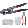 VEVOR Crimping Tool, Up To 2.2mm Wire Rope Crimping Tool, 3/64″ – 1/8″ Crimping Loop Sleeve Kit with a Cable Cutter and 160pcs Aluminum Buckles, Teflon Coating Anti-Rust Fishing Crimping Tool