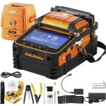 VEVOR AI-9 Fiber Fusion Splicer with 5 Seconds Splicing Time Melting 15 Seconds Heating 7800mah Fusion Splicer Machine Optical Fiber Cleaver Kit for Optical Fiber & Cable Projects