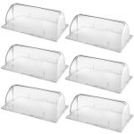 VEVOR 6 Packs Chafing Dish Cover Clear 21″x13″x17″ Full Size Roll Top Chafing Dish Clear Plastic Bakery Pan Display Cover