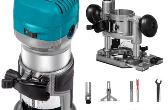 VEVOR Compact Router 1.25HP with Fixed Base and Plunge Base，Variable Speed Wood Router Kit Max Torque 30,000RPM For Woodworking and Furniture Manufacturing