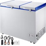 VEVOR Chest Freezer, 182 Quart Commercial RV Deep Freezer, 6.1 cu.ft. Compact Vehicle Electric Cooler Fridge, 12V/24V DC With Lock for Car Home Camping