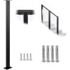 VEVOR Cable Rail Post Level Deck Stair Post 36 x 1.5 x 1.5″ Cable Handrail Post Stainless Steel Brushed Finishing Deck Railing DIY Picket Without Hole Stair Railing Kit with Mount Bracket Black