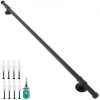VEVOR Black 5 ft 200lbs Capacity Industrial Iron Pipe 1.25 Inch Tube Diameter Indoor Stairs Wall Mounted Stairway Handrail