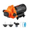 VEVOR Water Diaphragm Pump, 110V AC, 3.3 GPM Flow, 45 PSI Rated Pressure (40-80 PSI Adjustable), 1/2″ MNPT Self Priming Sprayer Pump with Pressure Switch for RV Camper Marine Boat Lawn, FCC Certified