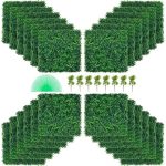 VEVOR Artificial Boxwood Panel UV 24pcs Boxwood Hedge Wall Panels Artificial Grass Backdrop Wall 20″ X 20″ 4 cm Green Grass Wall Fake Hedge for Decor Privacy Fence Indoor Outdoor Garden Backyard