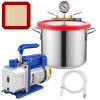 VEVOR 1.5 Gallon Vacuum Degassing Chamber Kit Stainless Steel Degassing Chamber 5.7L Vacuum Chamber Kit with 3 CFM 1/4 HP Vacuum Pump HVAC(3CFM Vacuum Pump + 1.5 Gallon Vacuum Chamber)