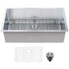 VEVOR Kitchen Sink, 304 Stainless Steel Drop-In Sinks, Undermount Single Bowl Basin with Accessories(Pack of 3), Household Dishwasher Sinks for Workstation, RV, Prep Kitchen, and Bar Sink, 32 inch