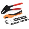 VEVOR PEX Crimping Tool Kit Angle Dual Head for 1/2″ 3/4″ PEX Copper Crimp Rings