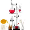VEVOR Lab Glassware Kit 500ML Distillation Apparatus with Condenser Pipe Flask Oil Essential Distillation Glass Distilling for Pure Water(500ML, 24, 40)