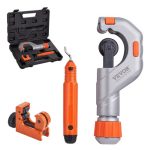 VEVOR 3PCS Tubing Cutter Set, 3/16″-2″ O.D. Copper Pipe Cutter, 1/8″-7/8″ O.D. Mini Tube Cutter and Deburring Tool, Heavy Duty Pipe Cutter Set for Copper, Aluminum, Stainless Steel, Plastic Pipes