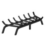 VEVOR Fireplace Log Grate, 30 inch Heavy Duty Fireplace Grate with 6 Support Legs, 3/4’’ Solid Powder-coated Steel Bars, Log Firewood Burning Rack Holder for Indoor and Outdoor Fireplace