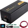 VEVOR Power Inverter, 5000W Modified Sine Wave Inverter, DC 24V to AC 120V Car Converter, with LCD Remote Controller, LED Indicator, AC Outlets Inverter for Truck RV Car Boat Travel Camping Emergency