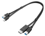 ThinkStation mDP + USB-A 3.0 to DP + USB-B 3.0 Dual Head Cable