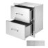 VEVOR Outdoor Kitchen Drawers 13″ W x 20.4″ H x 20.8″ D, Flush Mount Double BBQ Access Drawers with Stainless Steel Handle, BBQ Island Drawers for Outdoor Kitchens or Patio Grill Station