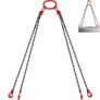 VEVOR 10FT Chain Sling 5/16 Inch X 10 FT Engine Lift Chain G80 Alloy Steel Engine Chain Hoist Lifts 3 Ton with 4 Leg Grab Hooks and Adjuster Used in Mining, Machinery, Ports, Building