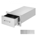 VEVOR 14×8.5 Inch Outdoor Kitchen Drawers Stainless Steel, Flush Mount Double Drawers,14W x 8.5H x 23D Inch, with Stainless Steel Handle, BBQ Drawers for Outdoor Kitchens or BBQ Island