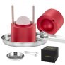 VEVOR Ice Ball Press, 2.4″ Ice Ball Maker, Aircraft Al Alloy Ice Ball Press Kit for 60mm Ice Sphere, Ice Press with Tong and Drip Tray, for Whiskey, Cocktail, Bourbon, Scot on Party & Holiday, Red
