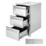 VEVOR Outdoor Kitchen Drawers 14.7″ W x 25.4″ H x 18.7″ D, Box Frame Style Flush Mount BBQ Drawers with Stainless Steel Handle, BBQ Island Drawers for Outdoor Kitchens or Patio Grill Station
