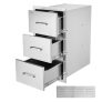 VEVOR Outdoor Kitchen Drawers 16″ W x 28.5″ H x 20.5″ D, Flush Mount Triple Access BBQ Drawers Stainless Steel with Handle, BBQ Island Drawers for Outdoor Kitchens or Patio Grill Station