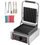VEVOR Commercial Sandwich Panini Press Grill,110V 1800W Up Grooved and Down Flat Plates Electric Sandwich Maker, Temperature Control 122°F-572°F for Hamburgers Steaks Bacons