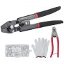 VEVOR Crimping Tool, Up To 2.2mm Wire Rope Crimping Tool, 3/64″ – 1/8″ Crimping Loop Sleeve Kit with a Cable Cutter and 160pcs Aluminum Buckles, Teflon Coating Anti-Rust Fishing Crimping Tool