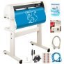 VEVOR Vinyl Cutter 34 Inch Vinyl Cutter Machine with 20 Blades Maximum Paper Feed 870mm Vinyl Plotter Cutter Machine with Sturdy Floor Stand Adjustable Force and Speed for Sign Making (Khaki) PC ONLY