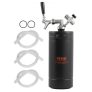 VEVOR Beer Growler Tap System, 128Oz 4L Mini Keg, 304 Stainless Steel Pressurized Beer Growler, Keg Growler with Pressure Display, CO2 Regulator Faucet, Leak-Proof Ring For Draft, Homebrew, Craft Beer