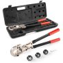 VEVOR Copper Tube Fittings Crimping Tool with 1/2″ 3/4″ 1″ Jaws 360° Rotatable