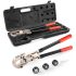 VEVOR PEX Crimping Tool Kit Dual Head for 1/2″ and 3/4″ PEX Copper Crimp Rings