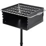VEVOR Park Style Charcoal Grill 16x16x8 Inch with Grate, Single Post Carbon Steel Park Grill 50 Inch Height Pole, Heavy Duty Outdoor Park Grill for BBQ, Camping, Backyard