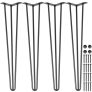 VEVOR Hairpin Table Legs 28″ Black Set of 4 Desk Legs 880lbs Load Capacity (Each 220lbs) Hairpin Desk Legs 3 Rods for Bench Desk Dining End Table Chairs Carbon Steel DIY Heavy Duty Furniture Legs