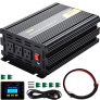 VEVOR Power Inverter, 2500W Modified Sine Wave Inverter, DC 24V to AC 120V Car Converter, with LCD Remote Controller, LED Indicator, AC Outlets Inverter for Truck RV Car Boat Travel Camping Emergency