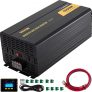VEVOR Power Inverter, 5000W Modified Sine Wave Inverter, DC 24V to AC 120V Car Converter, with LCD Remote Controller, LED Indicator, AC Outlets Inverter for Truck RV Car Boat Travel Camping Emergency